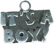 It's A Boy! Word Phrase Sterling Silver Charm Pendant