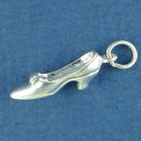 Ladies Low Heel Pump Shoe Sterling Silver Charm Pendant