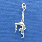 Gymnast Charm Sterling Silver in Hand Stand Position