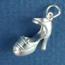 Ladies Clog Shoe 3D Sterling Silver Charm Pendant