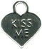 Heart Conversation, Kiss Me Sterling Silver Charm