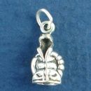 Winter Ski Parka Jacket 3D Sterling Silver Charm Pendant