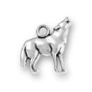 Wolf Charm Howling 3D Sterling Silver Pendant