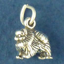 Pomeranian Dog Charm Sterling Silver Pendant