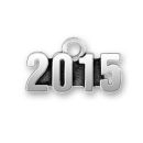 Horizontal 2015 Graduation Charm Sterling Silver