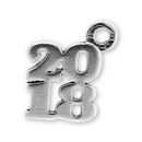 Graduation Year 2018 Stacked Sterling Silver Charm Pendant