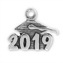 Cap and 2019 Graduation Charm Sterling Silver