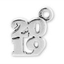 Graduation Year 2019 Stacked Sterling Silver Charm Pendant