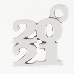 Graduation Year 2021 Stacked Sterling Silver Charm Pendant
