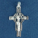 Crucifix Sterling Silver Christian Cross Pendant with INRI