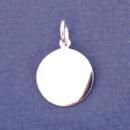 Round Disk 15mm Engravable Sterling Silver Pendant