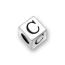 Sterling Silver Alphabet Beads C 7mm Letter Beads