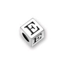 Sterling Silver Alphabet Beads E 5.5mm Letter Beads