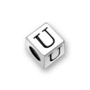 Sterling Silver Alphabet Beads U 7mm Letter Beads