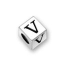 Sterling Silver Alphabet Beads V 7mm Letter Beads