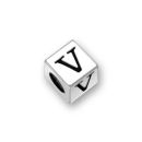 Sterling Silver Alphabet Beads V 5.5mm Letter Beads