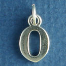 Number 0 Sterling Silver Charm Pendant