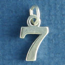 Number 7 Sterling Silver Charm Pendant