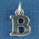 Large Alphabet Letter Initial B Sterling Silver Charm Pendant
