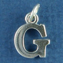 Large Alphabet Letter Initial G Sterling Silver Charm Pendant