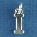 Large Alphabet Letter Initial I Sterling Silver Charm Pendant