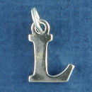 Large Alphabet Letter Initial L Sterling Silver Charm Pendant