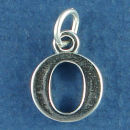 Large Alphabet Letter Initial O Sterling Silver Charm Pendant