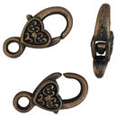 Heart Lobster Clasp in Copper Pewter Small