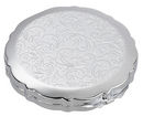 Compact Mirror Silver Tone with Filigree Design