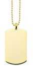 Dog Tag Necklace with 36 inch 2-mm Bead Chain Gold Tone Metal