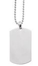 Dog Tag Necklace with 36 inch 2-mm Bead Chain Silver Tone Metal