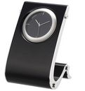 Contemporary Engravable Desk Clock Styled in Black