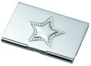 Crystal Star Card Case Silver Tone