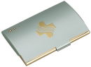 Matt Finish Card Case with Gold Accent