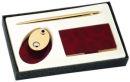 Card Case, Memo Holder and Pen Gift Set in Wine