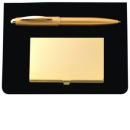 Card Case and Pen Gift Set in Gold