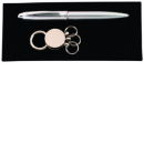 Pen and Key Chain Gith Set Silver Tone