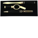 Pen, Letter Opener and Key Chain Gift Set in Black
