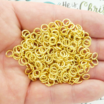 Gold 18 Guage Jump Rings Bulk 1mm by 6mm pack of 250