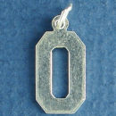 Number 0 Sports Jersey Sterling Silver Charm Pendant