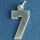 Number 7 Sports  Jersey Sterling Silver Charm Pendant