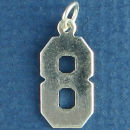 Number 8 Sports  Jersey Sterling Silver Charm Pendant