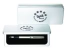 Silver Color Wood Gift Case with Single Slot for a Pen