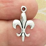 Silver Fleur De Lis Charms for Bracelet Small in Pewter