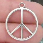 Silver Peace Sign Charms Wholesale in Pewter