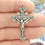 Silver Crucifix Cross Charm Large in Pewter