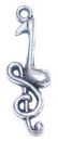 Music Note Charm in Antique Silver Pewter