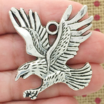 Eagle Charm Pendant Silver Pewter