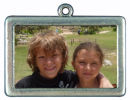 Rectangle Photo Charm in Antique Silver Pewter Picture Charm