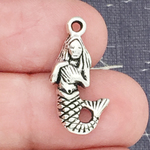 Mermaid Charm in Antique Silver Pewter